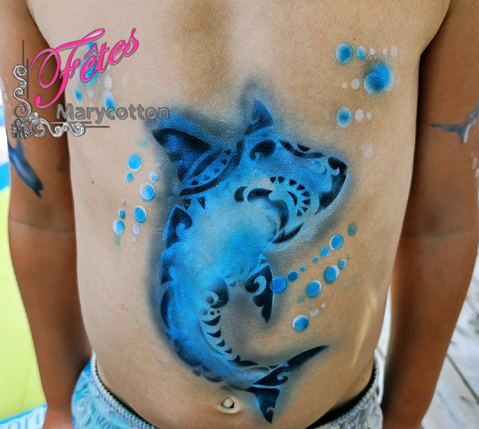 tatouage temporaire requin